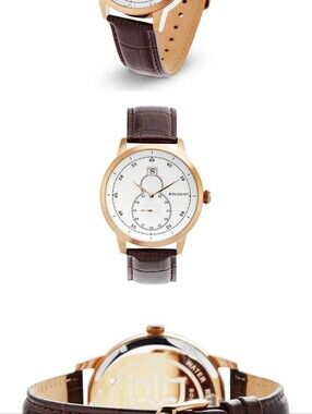Bolvaint Rose Gold & Brown Leather Dress Watch